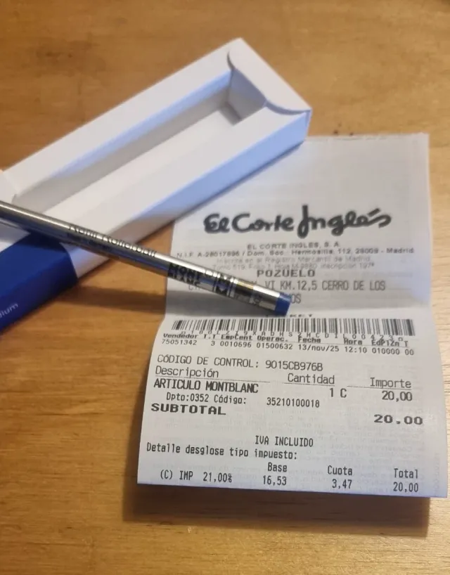 Recarga Tinta Montblanc Rollerball Azul .