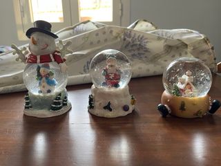 Set 3 Sfere di Neve Natalizie
