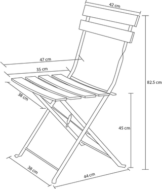 Set 3 Pezzi da Giardino Pieghevole Modello Parigi,