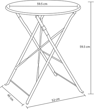 Set 3 Pezzi da Giardino Pieghevole Modello Parigi,