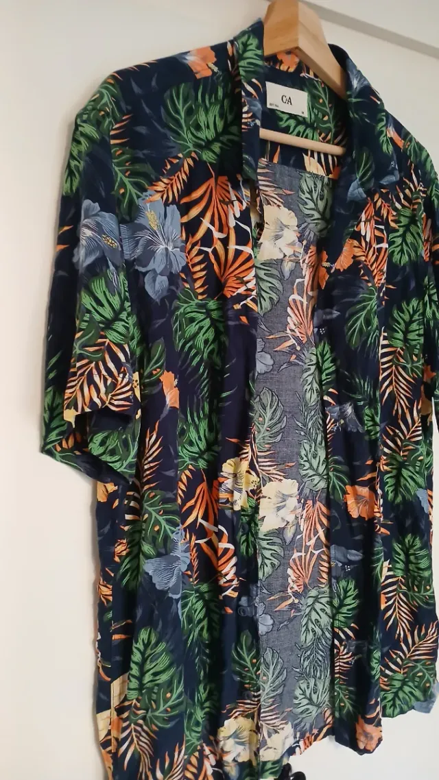 Camisa Hawaiana C&A Talla M Estampado Floral