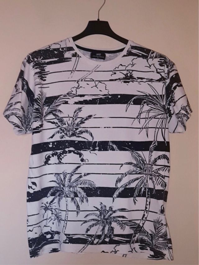 Camiseta Talla L Palmeras Rayas