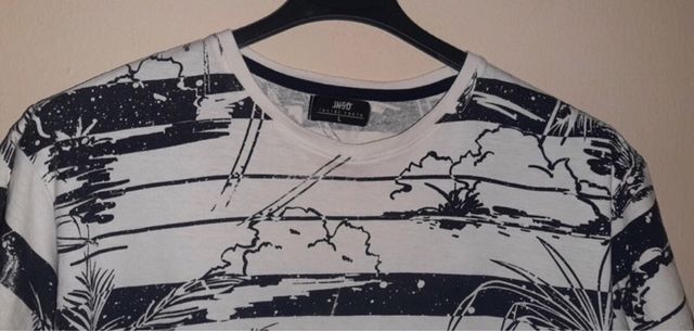 Camiseta Talla L Palmeras Rayas