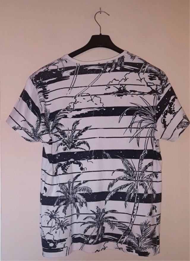 Camiseta Talla L Palmeras Rayas