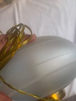 Lampada vetro satinato e ottone