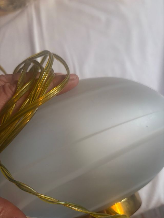 Lampada vetro satinato e ottone