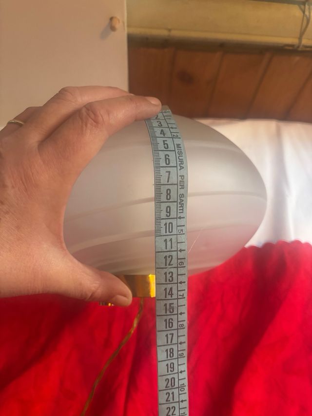 Lampada vetro satinato e ottone