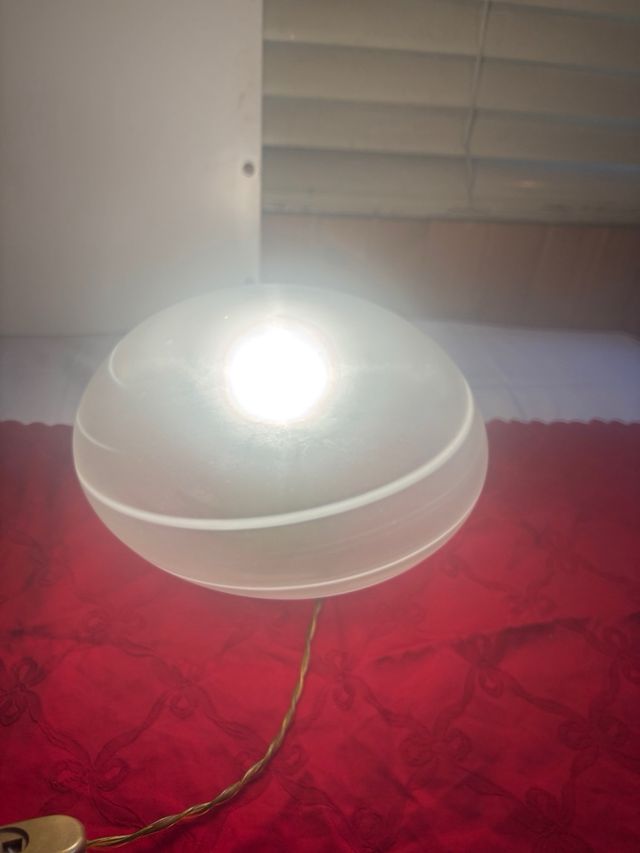 Lampada vetro satinato e ottone