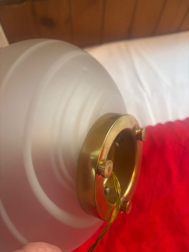 Lampada vetro satinato e ottone