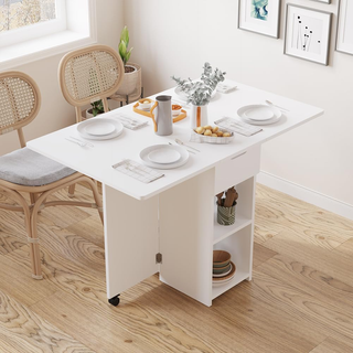 Tavolo da Pranzo Pieghevole Salvaspazio con Ruote,