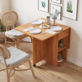 Tavolo da Pranzo Pieghevole Salvaspazio con Ruote,