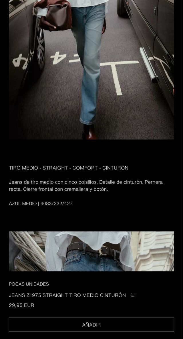Vaqueros Zara Z1975 Tiro Medio Rectos