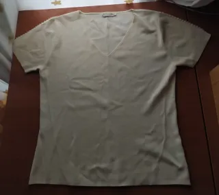 Camiseta manga corta beige