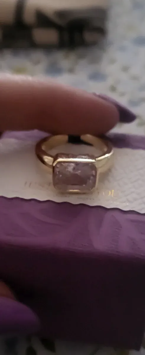 Anillo Sello Rectangular Dorado