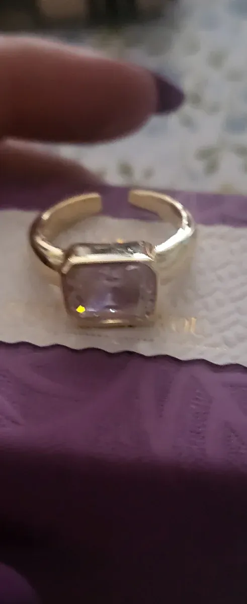 Anillo Sello Rectangular Dorado