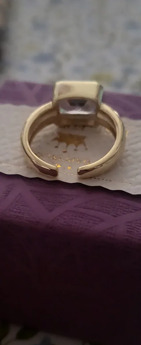 Anillo Sello Rectangular Dorado