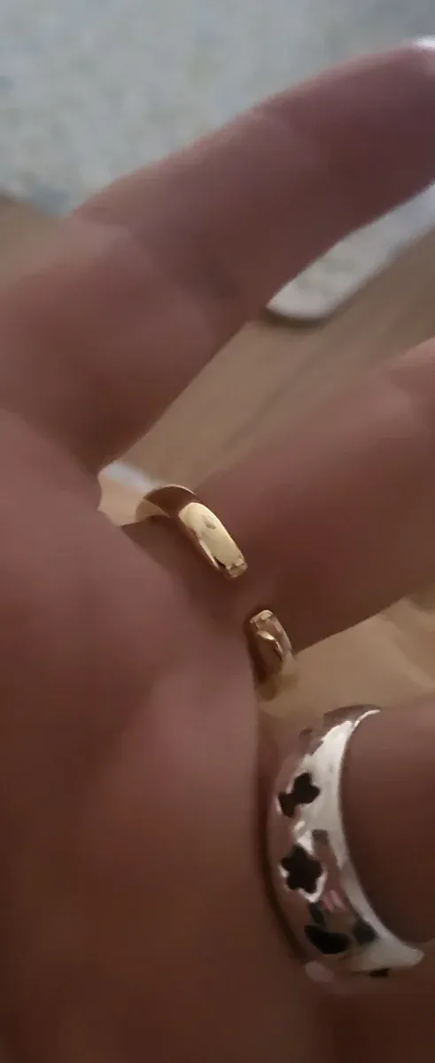 Anillo Sello Rectangular Dorado