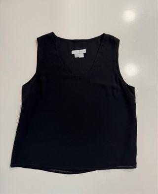 Blusa Zara tirante grueso gasa forro negro