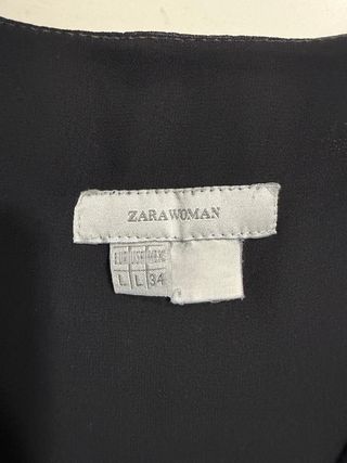 Blusa Zara tirante grueso gasa forro negro