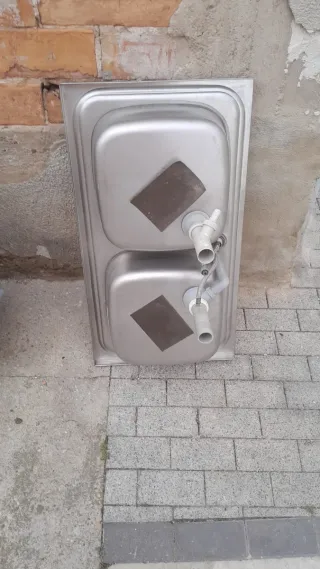 Lote 2 Fregaderos Acero Inxidable y en buen estado