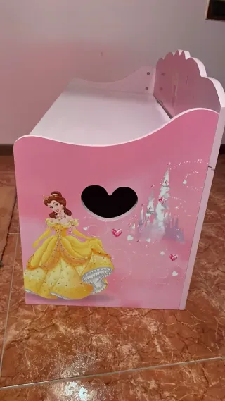 Panca rosa legno principesse  75cm x 48 x 33