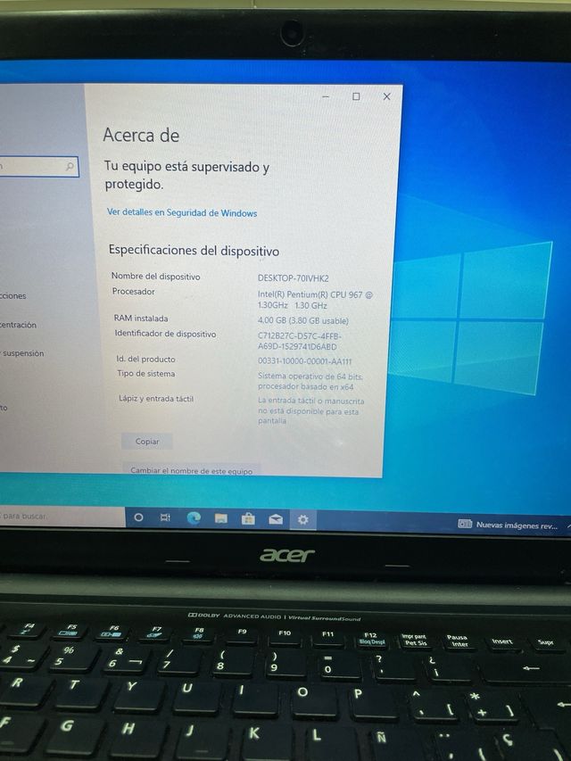 Acer Aspire V5-531 Ordenador Portátil Negro