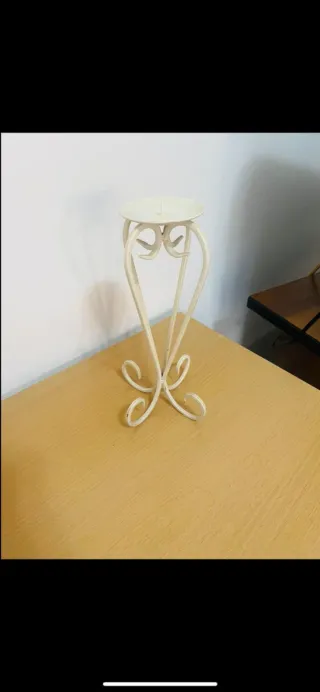 Portacandele in metallo beige