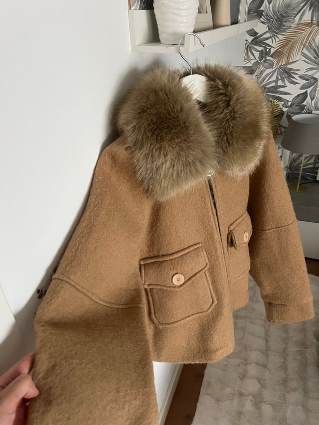 Abrigo borreguito con cuello pelo