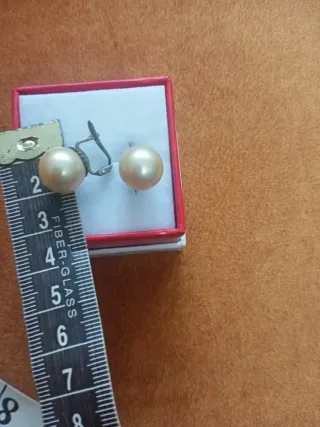 Pendientes antiguos de plata con perlas