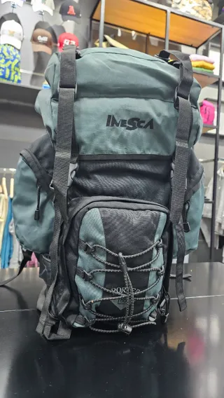 Mochila Montaña Inesca 65L Negra/Verde