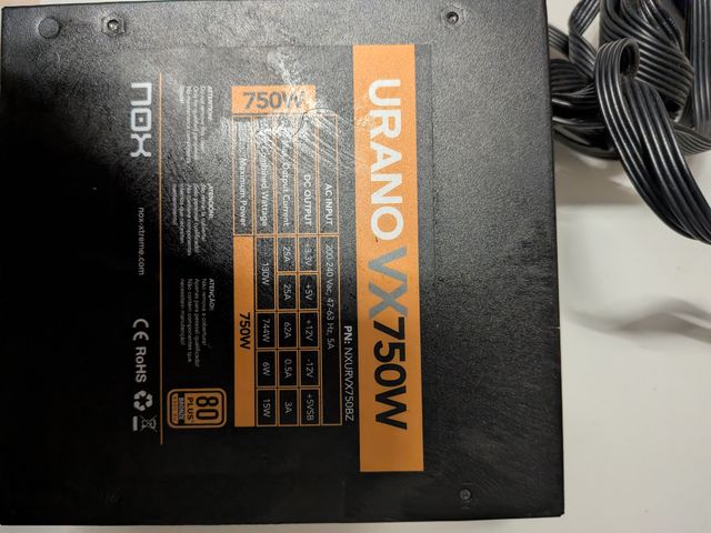 Fuente Alimentación Nox Urano VX 750W 80 Plus