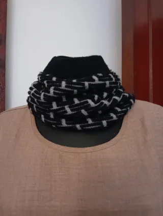 Scaldacollo Double Face Nero e Grigio