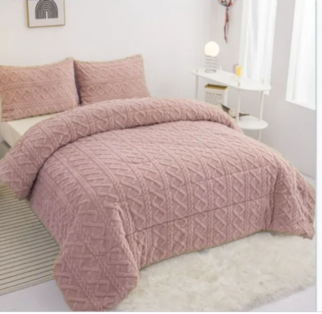 Piumone di pecora rosa 240x260cm 3 pezzi