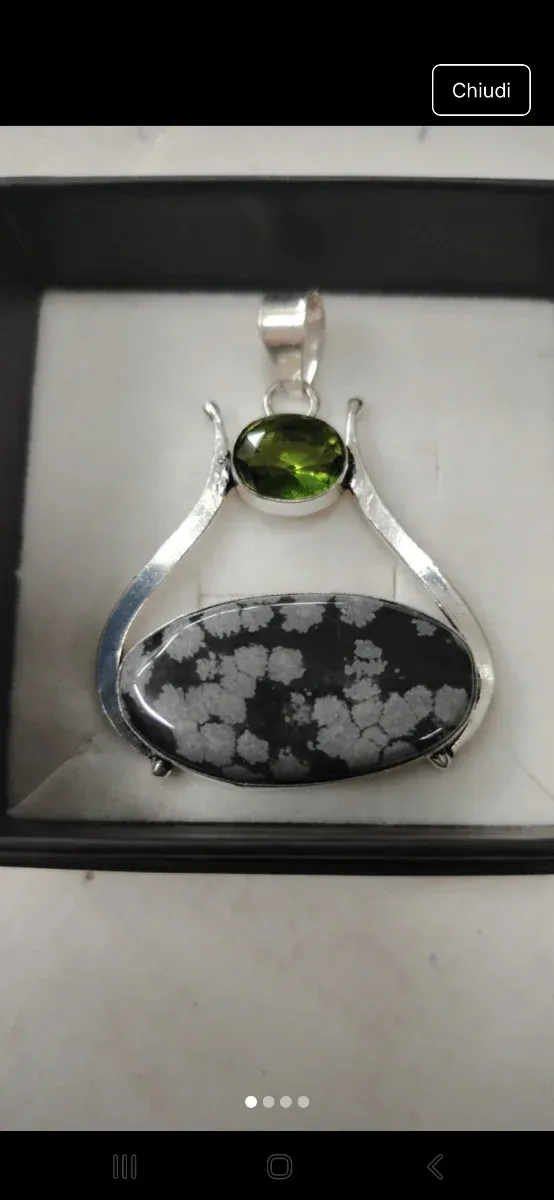 Pendente Argento 925 con Pietra Naturale