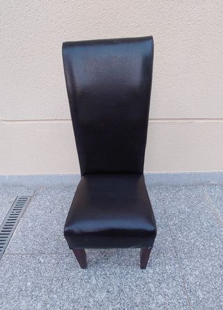 SILLAS DE COMEDOR EN PIEL MARRON