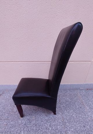 SILLAS DE COMEDOR EN PIEL MARRON