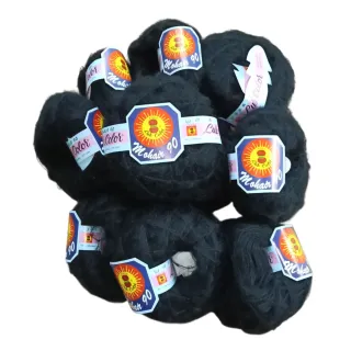 Lote 20 ovillos lana Mohair negro