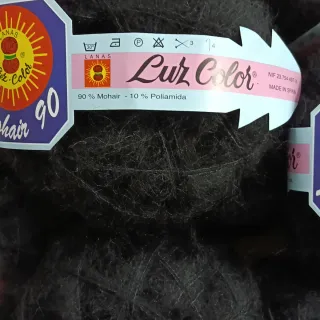 Lote 20 ovillos lana Mohair negro