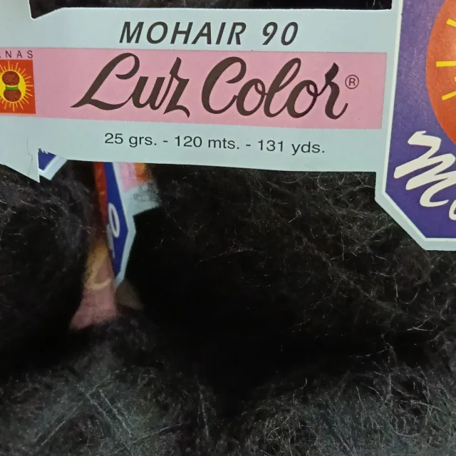 Lote 20 ovillos lana Mohair negro