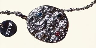 Collana BYS con ciondolo occhio e luna