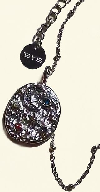 Collana BYS con ciondolo occhio e luna