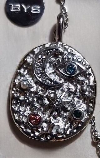 Collana BYS con ciondolo occhio e luna