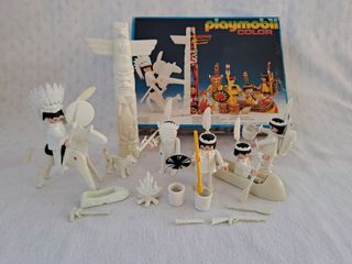 Playmobil color 3658 Tribù Indiani + Scatola RARO