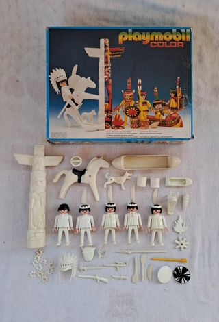 Playmobil color 3658 Tribù Indiani + Scatola RARO