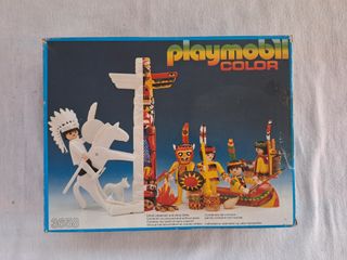 Playmobil color 3658 Tribù Indiani + Scatola RARO