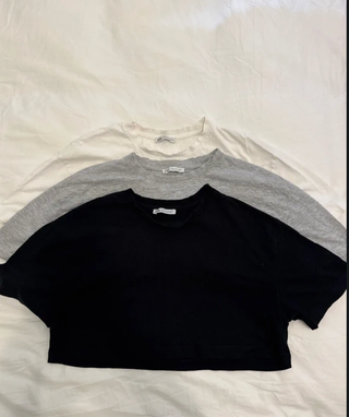 Lote 3 Camisetas Zara Manga Corta Crop