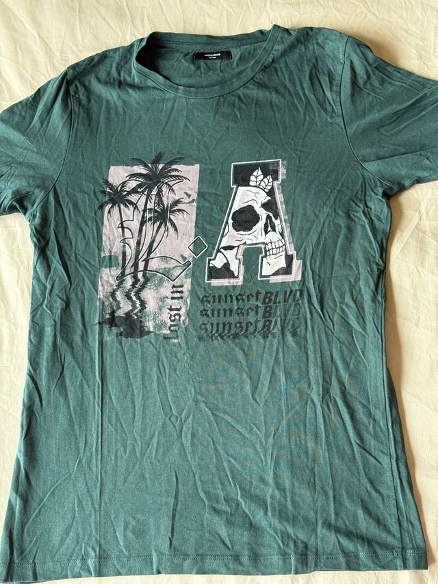 Camiseta Jack & Jones verde con estampado