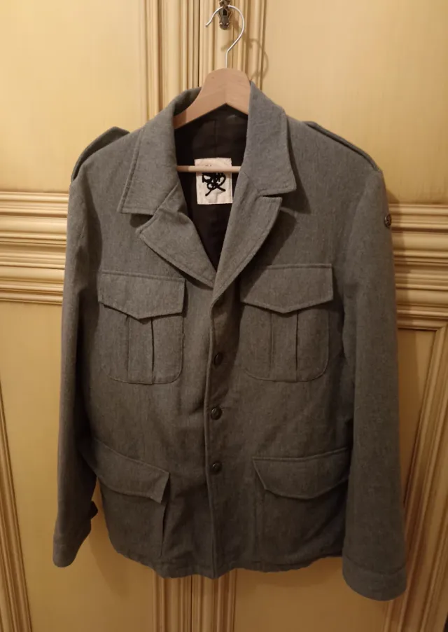 Giacca stile militare grigia taglia L/XL