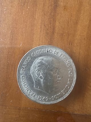 Moneda 5 Pesetas 1949 Francisco Franco