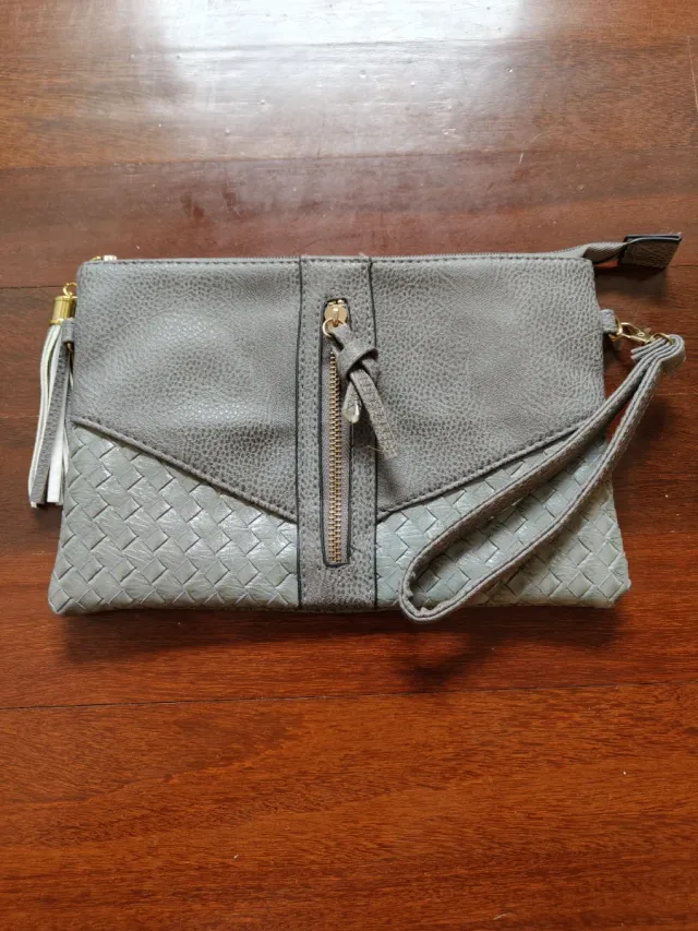 Bolso de mano gris